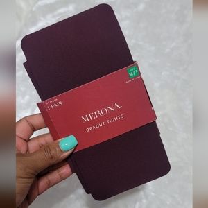 Merona Marron Opaque Tights Sz M/T